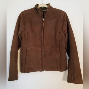 lole chocolate reversible coat size small